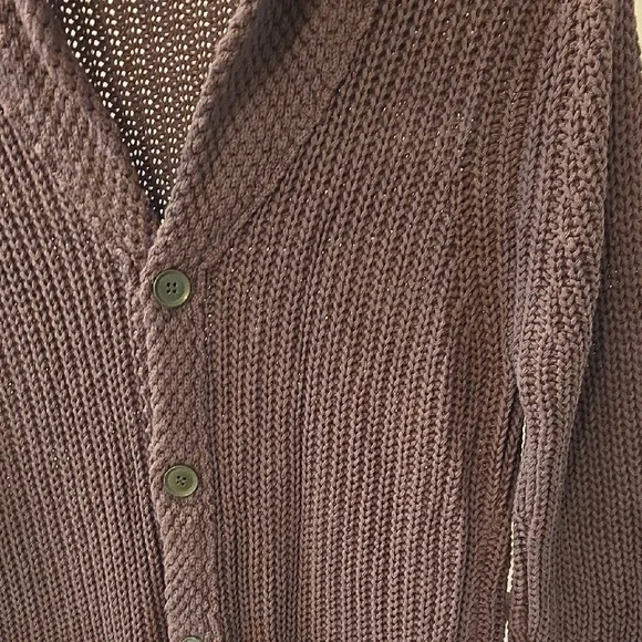 Stylish Men's Cardigan Sweater in Rich Brown - Picture 4 of 4